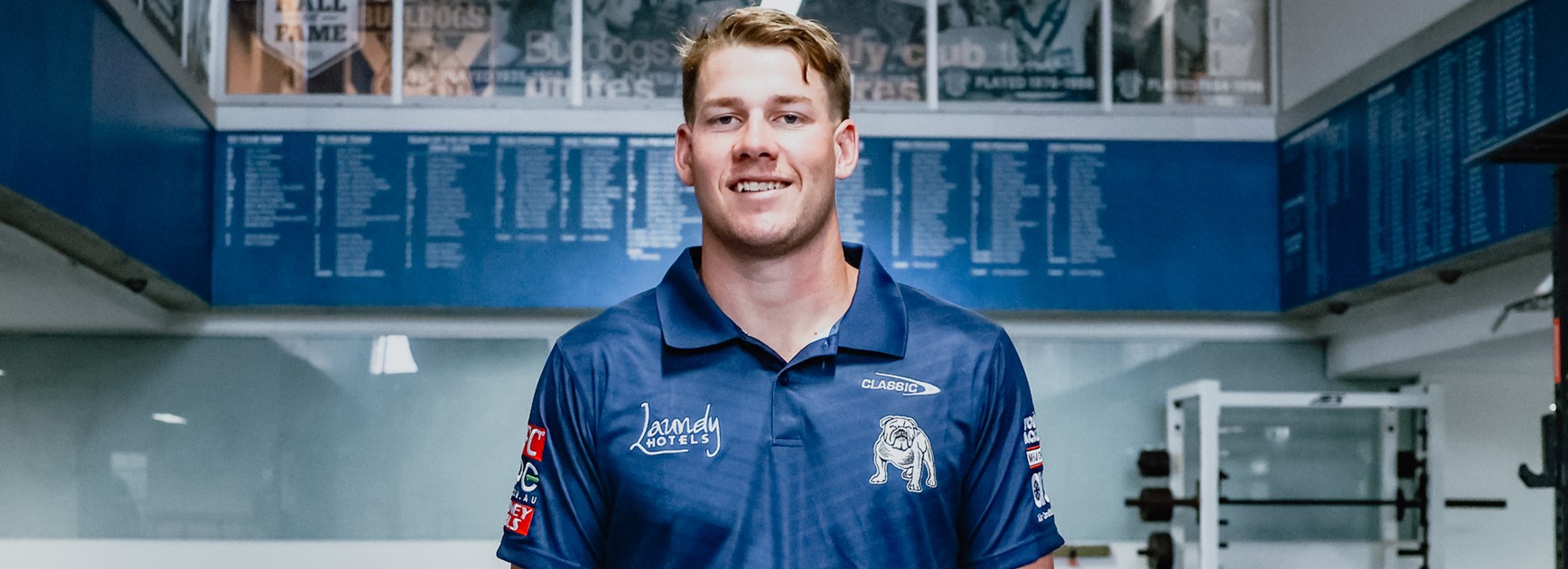 Locked in: Burton kicks on for the Bulldogs