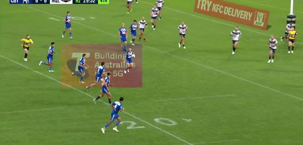 Harawira-Naera's first try in Bulldogs colours