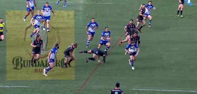 Lewis scores his first NRL try