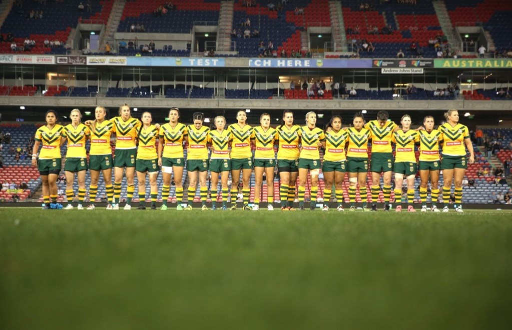 Competition - International Rugby League - Downer Test Match.Round - May Representative Round.Teams - Australian Jillaroos v New Zealand Ferns.Date - 6th of May 2016.Venue - Hunter Stadium, Newcastle, NSW.Photographer - Nathan Hopkins.