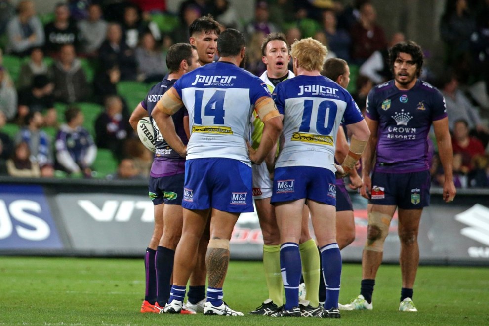 Competition - NRL Premiership
Round - Round 06
Teams – Melbourne Storm v Canterbury-Bankstown Bulldogs
Date –    11th of April 2016
Venue – AAMI Park