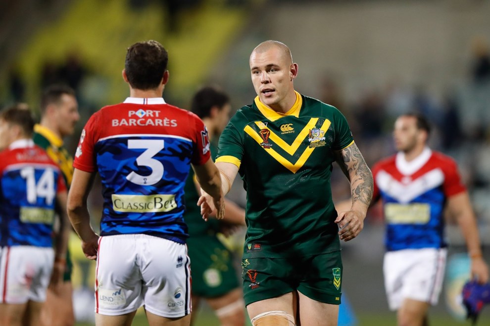 Rugby League World Cup - Australia vs France. Match was played at Canberra Stadium in Bruce, Canberra, ACT, Australia on Friday 3 November 2017. Photo: Ben Southall | RLWC Photos