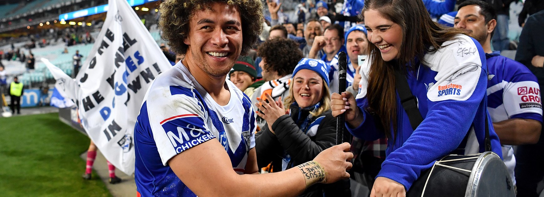 Members and fans show their #proudtobeabulldog after Rabbitohs win
