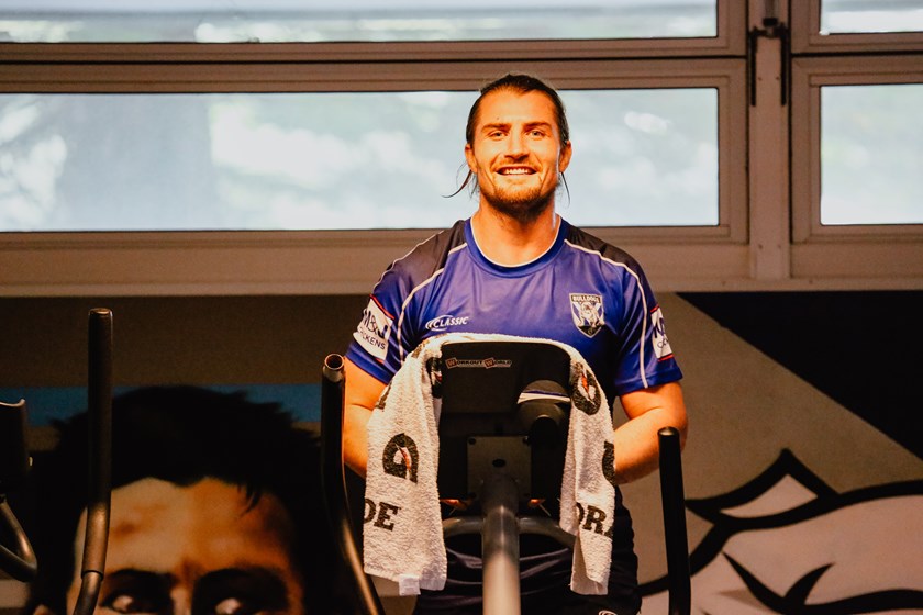 Kieran Foran continues to work inside the gym as he recovers from a shoulder operation.