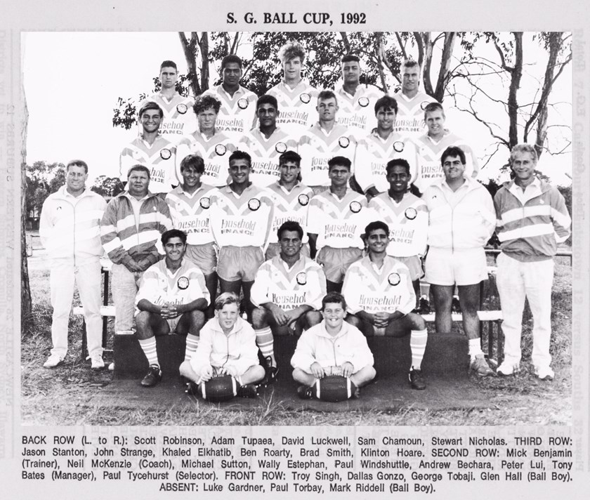1992 Canterbury-Bankstown Bulldogs SG Ball Cup Team Photo