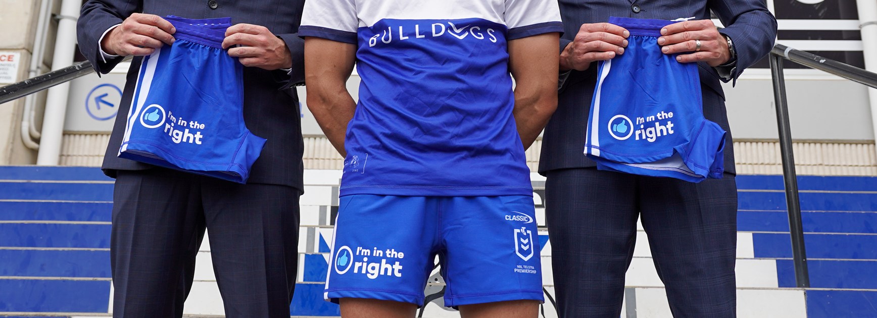 Bulldogs announce I'm In The Right as front of shorts sponsor