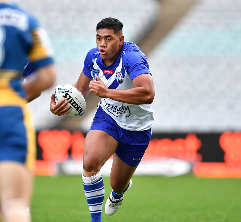 Chris Patolo in action during the round 8 Jersey Flegg match against the Parramatta Eels.