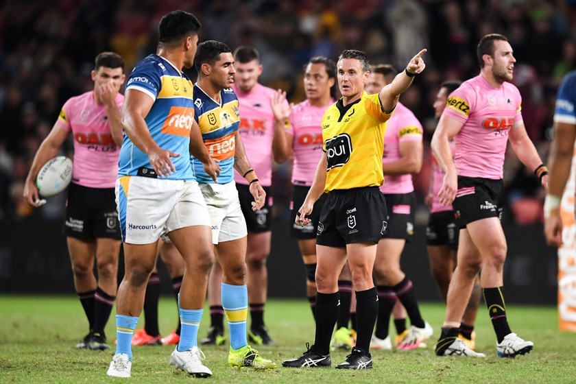 Herman Ese'ese was sent off for his high hit on Panthers winger Brian To'o.