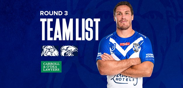 Round 3 Team News: Bulldogs line-up finalised for Sea Eagles clash