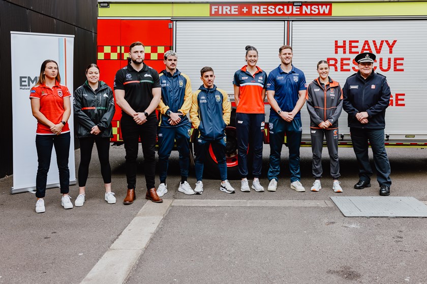 Corey Waddell representing the Bulldogs at the FRNSW joint announcement.