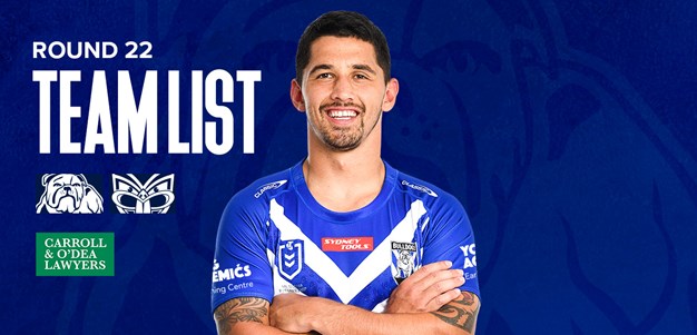 Round 22 Team News: Bulldogs return to Auckland to face Warriors