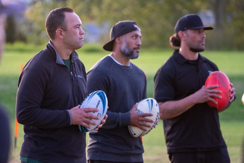 Auckland Rugby League Junior League Coaches participate in a Bulldogs Coaches Education session.