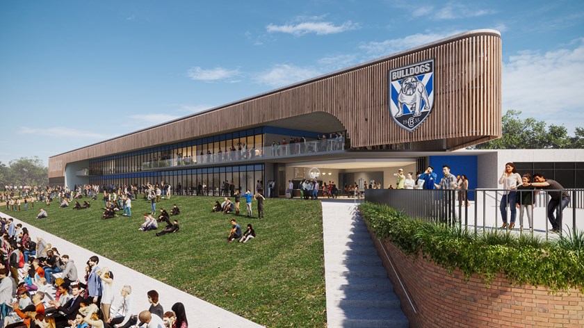 Artist impressions of the $60m Centre of Excellence that will be the country's first gender-equal high-performance centre at Belmore Sports Ground.
