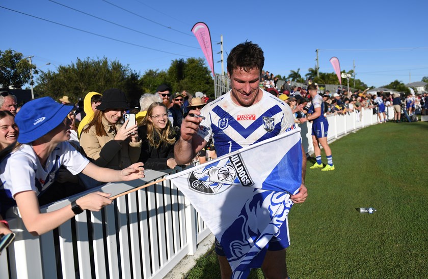 Then Canterbury skipper, Josh Jackson engages with supporting locals during the Club's 2022 Bundaberg fixture.