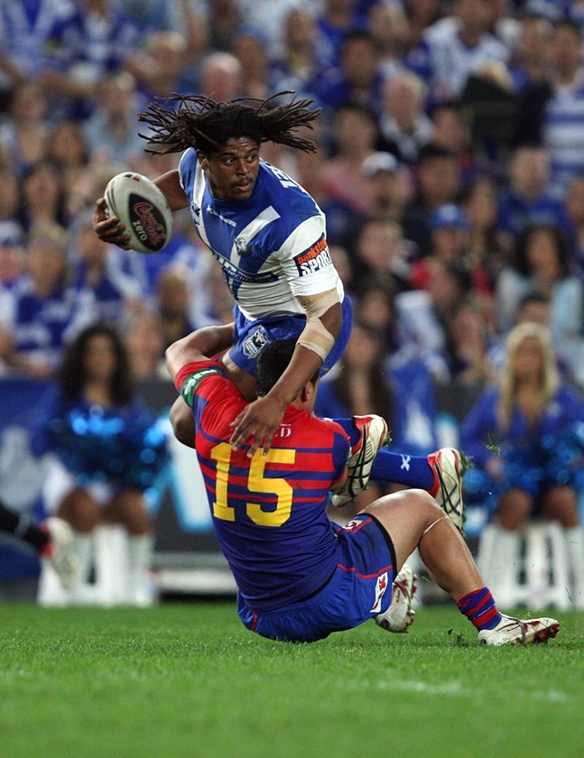 Explosive: Dreadlock-clad Jamal Idris was a powerhouse in his career at the Bulldogs, earning Dally M Rookie of the Year honours as well as State of Origin and Test selection.
