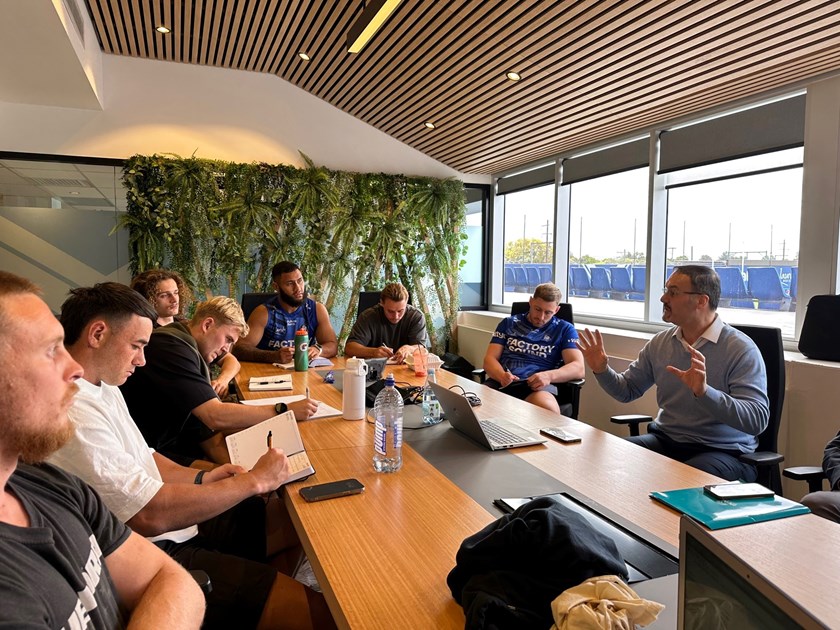 NRL players were on hand at the MTC 'Be Your Own Boss' workshop, learning the ins and outs of starting their own businesses. 