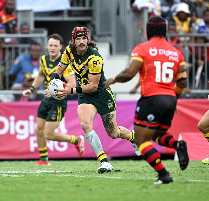 Strong Outing: In his first PM's XIII match, Josh Curran held firm on the right edge, running for 79 metres and making 34 tackles. 